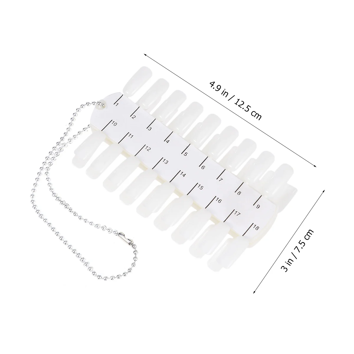 3pcs Nail Tool Nail Color with A Chain Transparent Acrylic False Nail Board Nail Tips Nail Polish Display Board Polish Display P