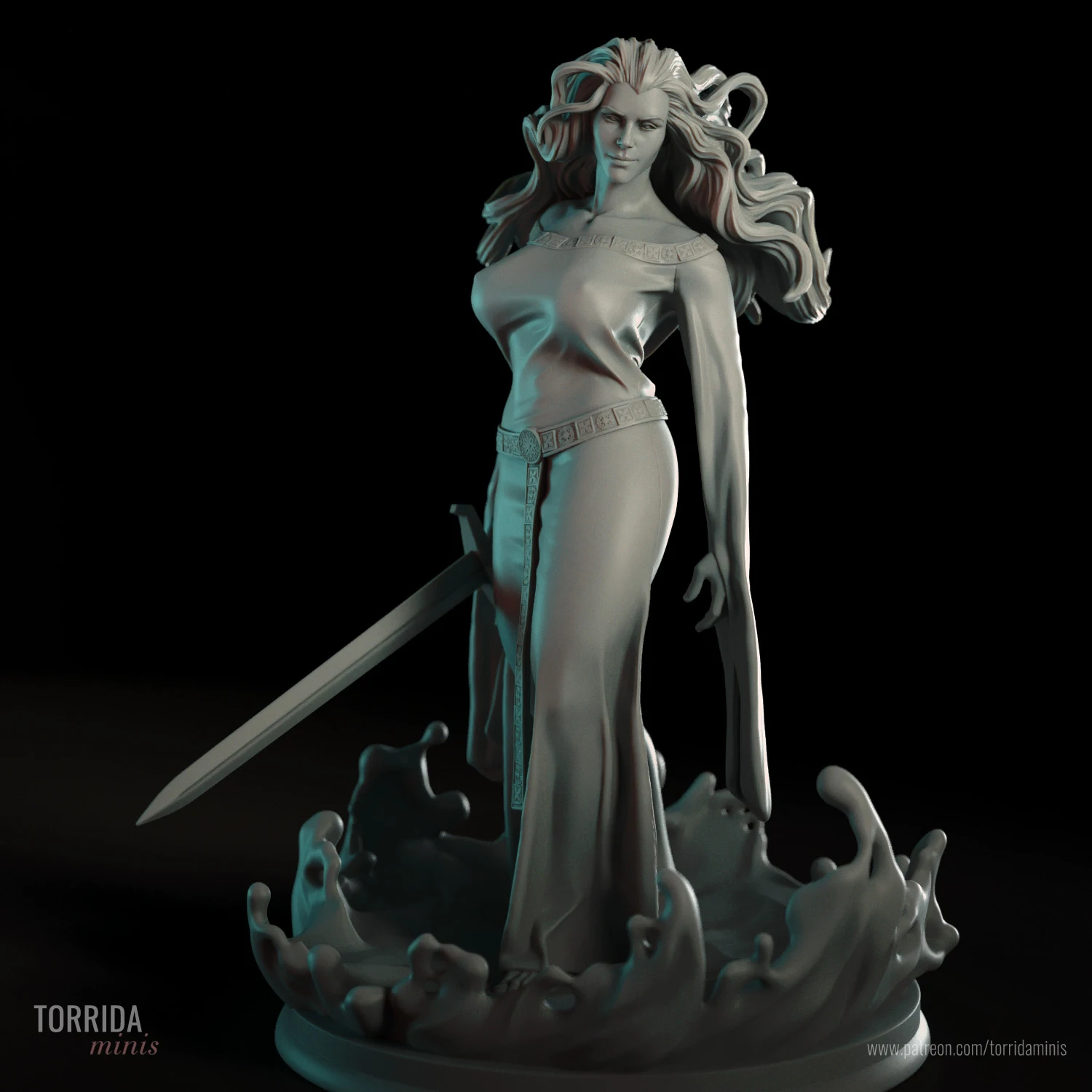 1/24 modèles d'impression 3d Belle Lady Lake NSFW résine figurine non assemblée modèle Kit bricolage Miniature réduction Statue non peint Kit jouet