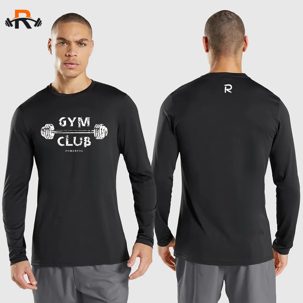 

Men's Long-sleeved T-shirt, Bodybuilding Leisure Men's Long-sleeved T-shirt Simple Fashion Long-sleeved T-shirt Tops Round Neck