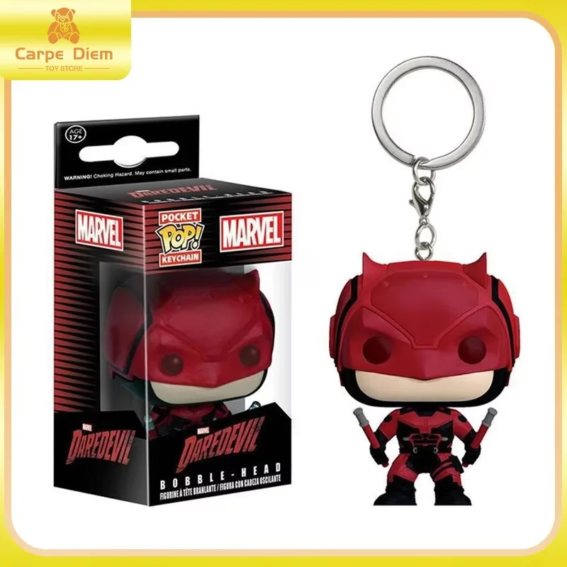 4cm Marvel Movies Periphery Daredevil Key Chain Q Version Favorite Of Boys Schoolbag Pendant Halloween Birthday Gift