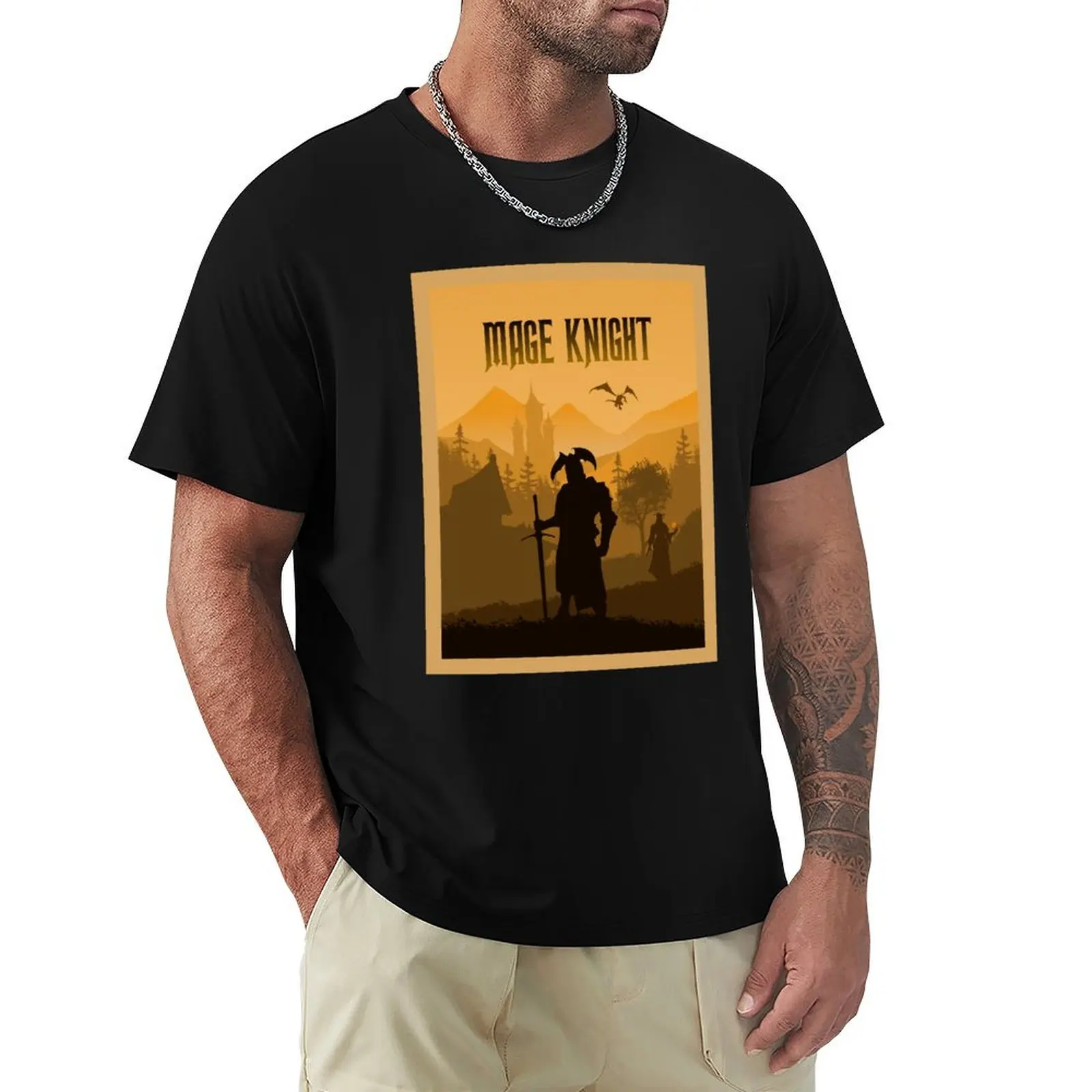 Mage Knight - Juegos de mesa - Estilo minimalista de póster de viaje - Camiseta con arte de juego de mesa, camiseta gráfica elegante de manga corta