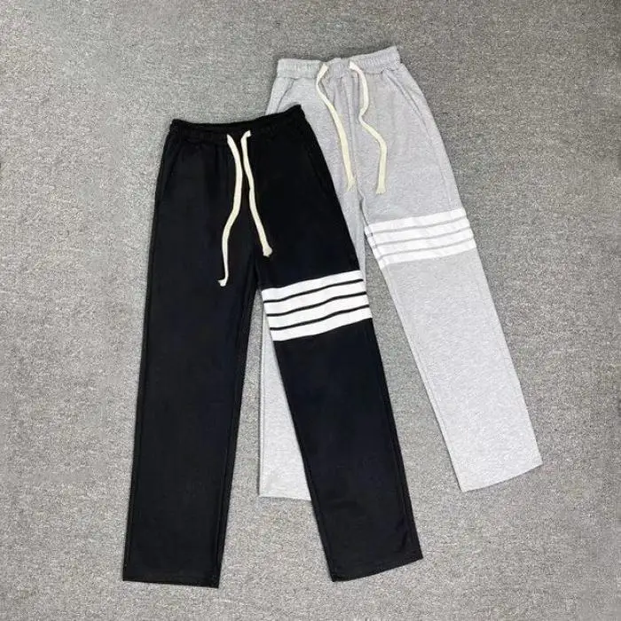 

Ay Спортивные брюки для мужчин с четырьмя полосками, прямые повседневные брюки, модный бренд Haome, тяжелые, осенне-весенние, для отдыха...