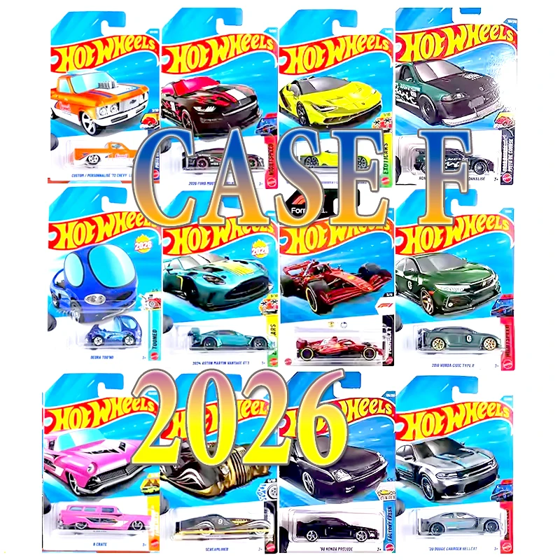 Carritos de Metal Hot Wheels, Modelos de Autos 2026F, Camioneta Chevy, Camper Van Honda Gordon, Ford Mustang, Lamborghini, Juguetes para Niños
