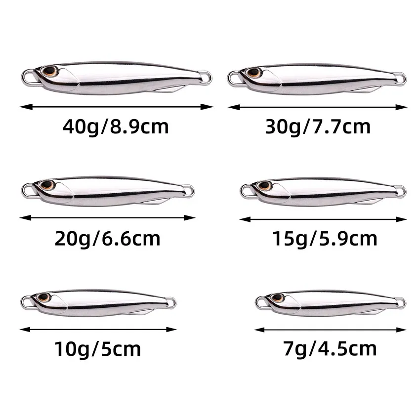 1Pcs Spoon Metal Jigs Silver Golden Fishing Lure 7g 10g 15g 20g 30g 40g Electroplated Pesca Fishing Lures Bait Mackerel Bass