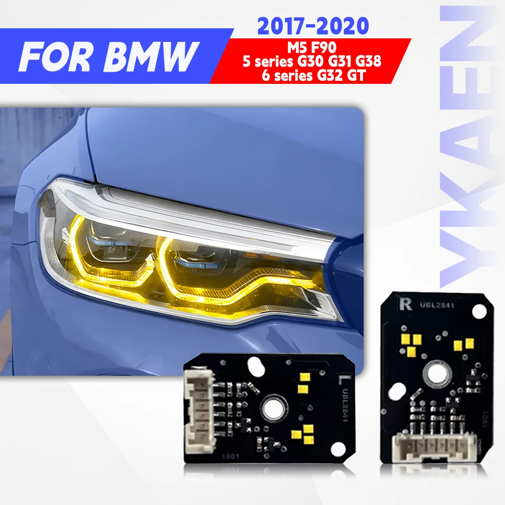 

Yellow LED Angel Eyes DRL Board 63117214939 63117214940 For BMW 5 Series M5 F90 G30 G31 G38 G32 GT 17-20 Adaptive LED Headlight