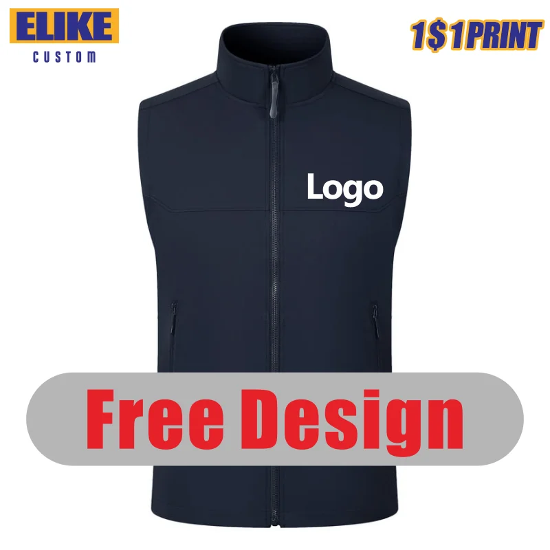 New Style Down Vest Custom Team Logo Casual Sleeveless Jacket Printing Pattern Chill -proof Coat Company Brand Text ELIKE
