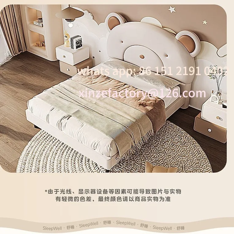 سرير مفرد متعدد الوظائف لغرفة النوم المنزلية مصنوع من الجلد الناعم قابل للتخصيص