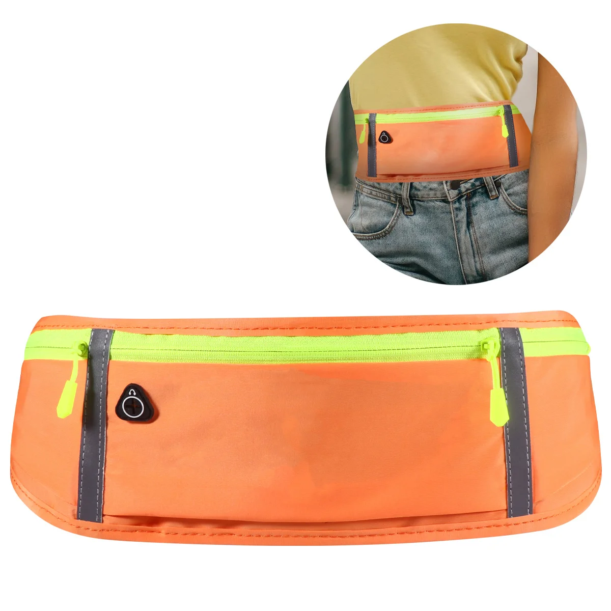 1 pçs bolsa de cintura esportiva cinto de corrida à prova dwaterproof água 3 compartimento design respirável sweatproof leve para fitness ao ar livre