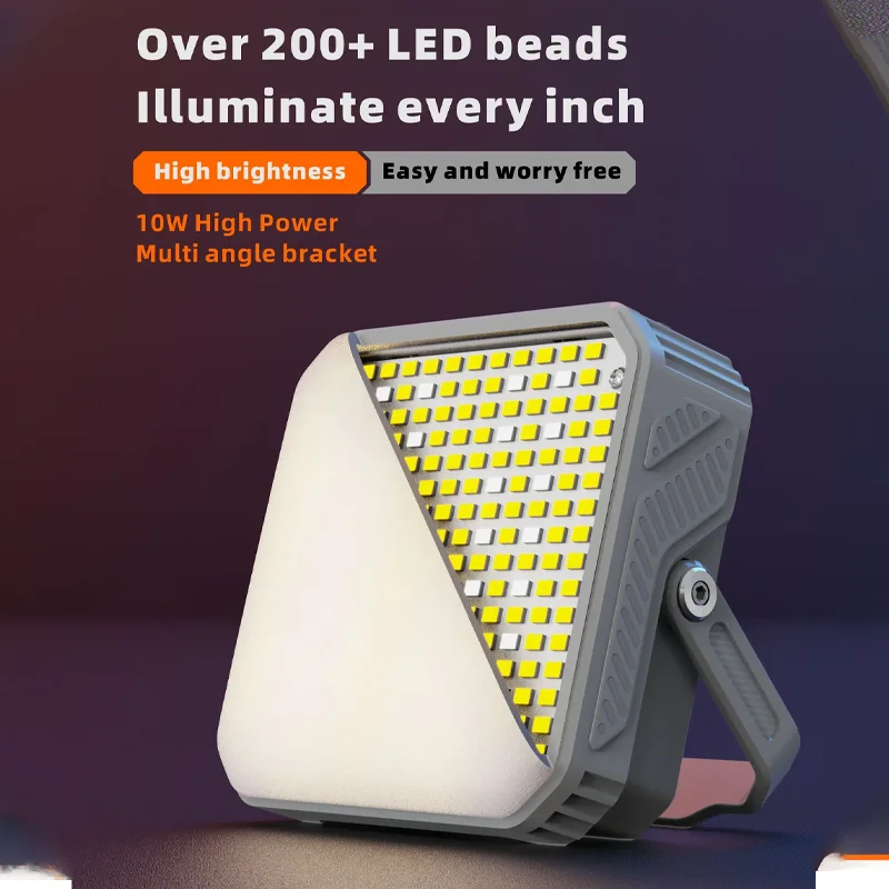 

2025 New Solar Power Bank 10000mAh Powerbank Portable Charger External Battery Bracket Camping Tent Light Emergency Power Supply