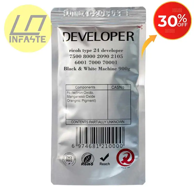 Infaste Compatible Type 24 900g OEM black developer powder for Ricoh 7500 8000 2090 2105 6001 7000 70001