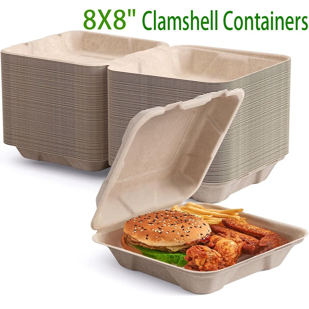 Compostable Clamshell Take Out Food Containers,Eco-Friendly Biodegradable Clamshell to go Containers,Clamshell To Go Containers