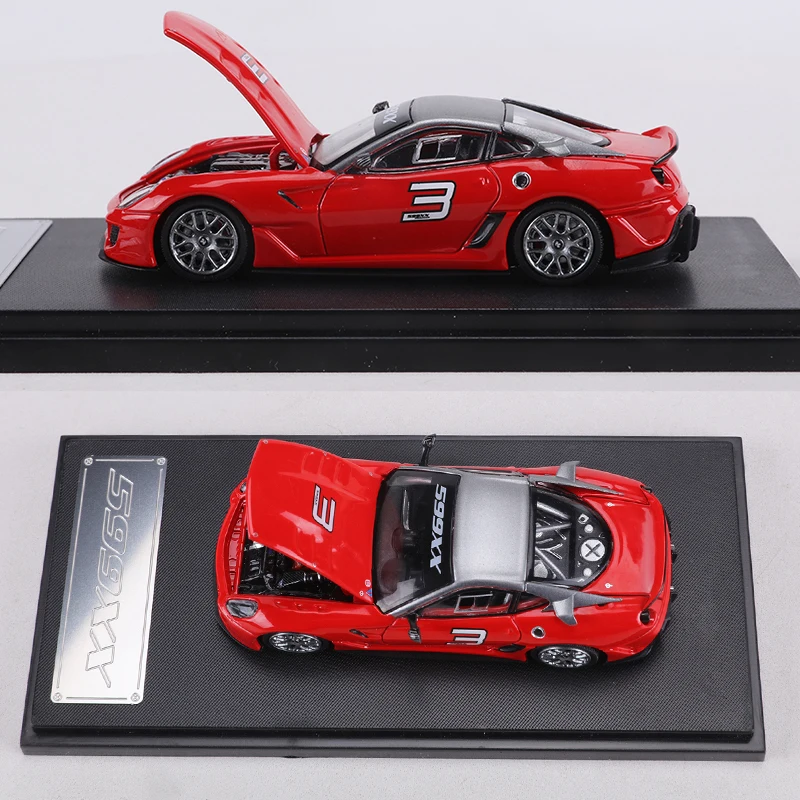 RM MODEL 1:64 599XX سبيكة نموذج سيارة يمكن فتح غطاء محرك السيارة