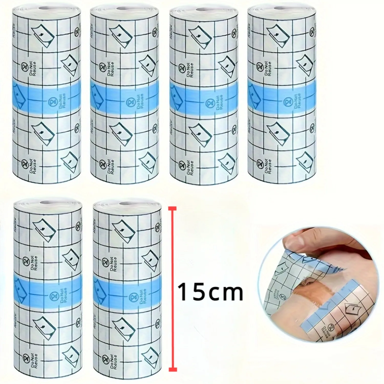 15cm*5M Waterproof Bandages, Clear Adhesive Dressings, Tattoo Transparent Bandage Protectors, Perfect Seal for Swimming Showers