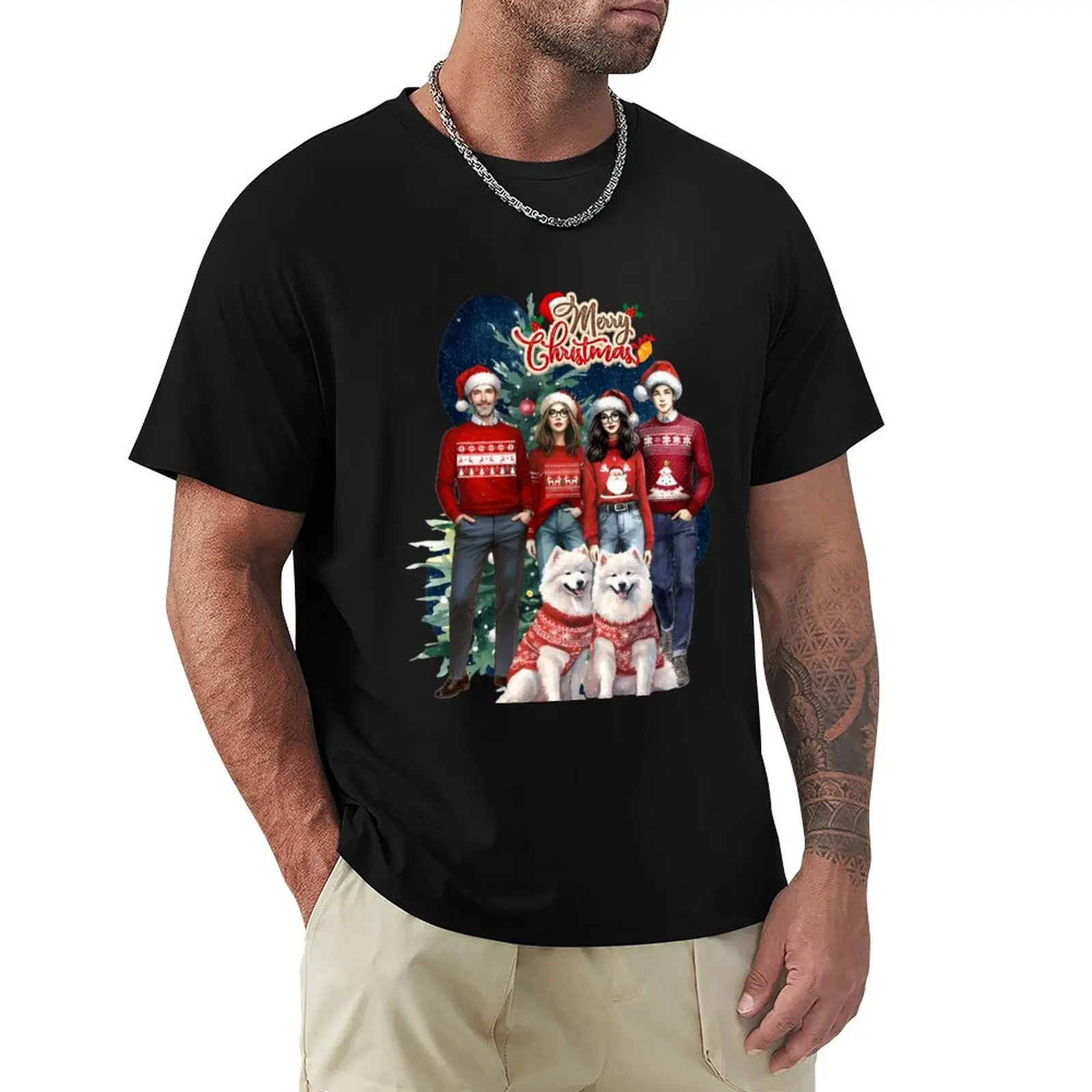 

Xmas family T-Shirt Short sleeve tee plus size clothes quick-drying clothes T-shirts for men cotton