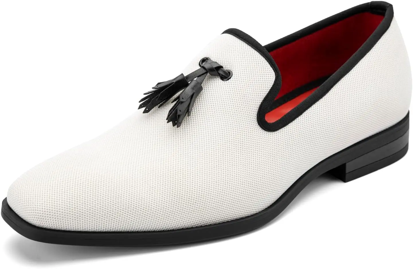 Meijiana Mens 10.5 White Woven Leather Tassel Loafers Business Dress Shoes Smart Amazon.com | Meijiana Men main image 3