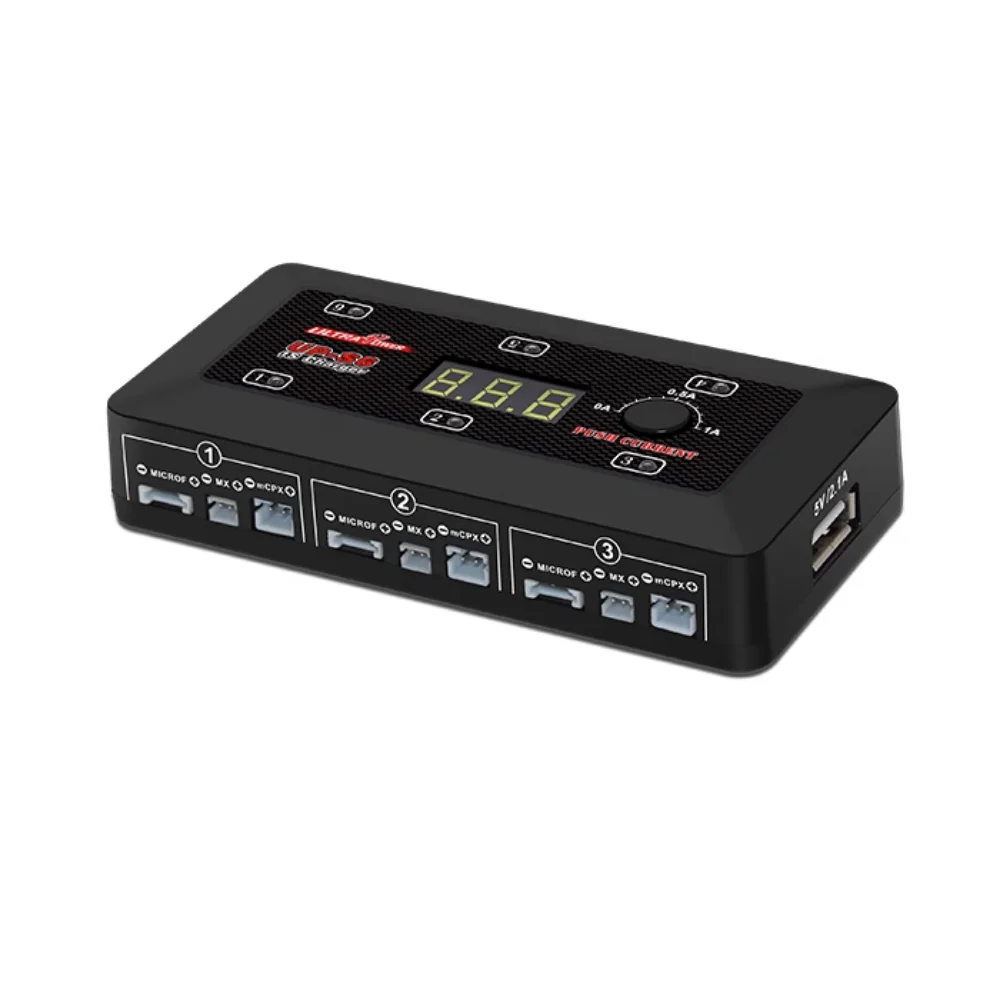 Carregador de bateria UltraPower UP-S6 1S 3.7V Lipo LiHv com porta USB MICRO MX mCPX para quadricóptero de drone de corrida