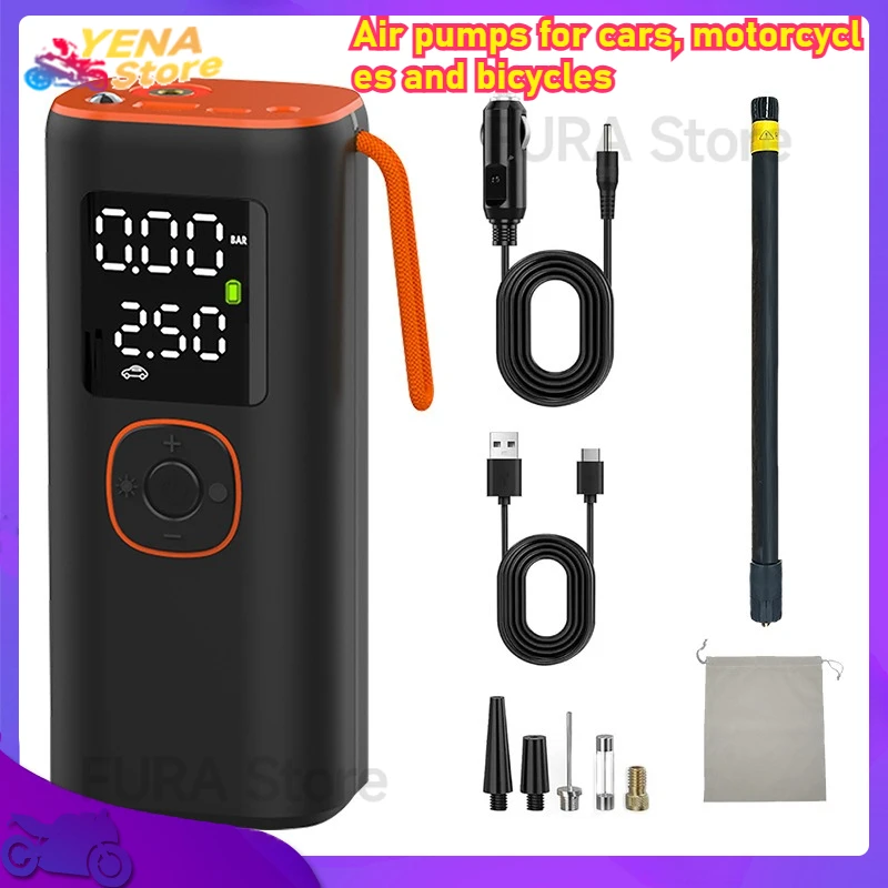 

Portable multi-functional automatic charging and stopping 22-cylinder tire wireless air pump for cars, motorcycles and bicycles
