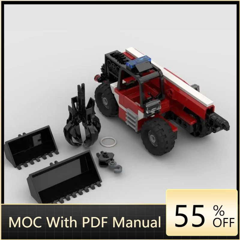 

120 PCS MOC City Engineering Fire Telescopic Arm Forklift Model Technology Building Blocks Creative Children Toys Popular Gifts