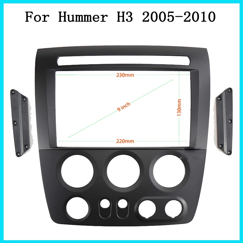 

9inch car radio frame for HUMMER H3 2005-2010 Dash Kit Install Face Console Bezel Adapter Triple Plats Cove Cover