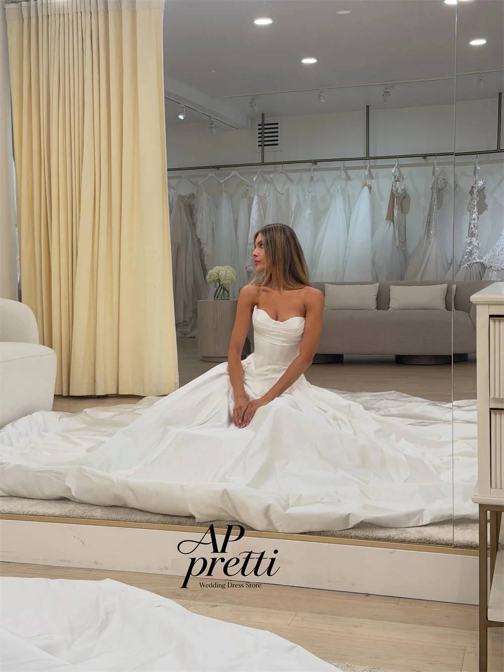AP pretti Elegant A-Line Wedding Dresses For Woman Sweetheart Collar Sleeveless Pleat 2Pcs Ball Gowns Bridal Gown Customized