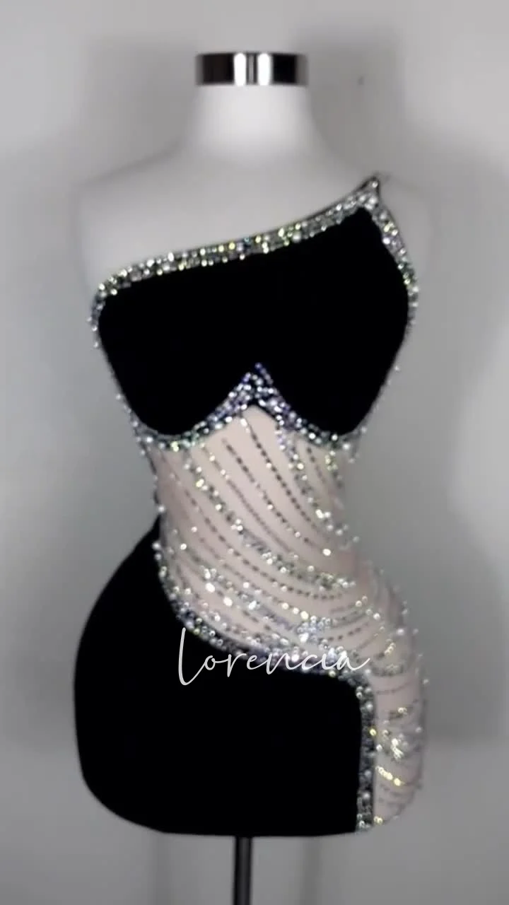Sexy Crystal Sheer Prom Dress for Black Girl Short Cocktail Dress Bodycon Homecoming Party Gown Customized 2027 vestido madrinha