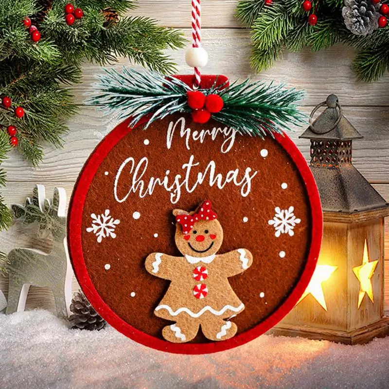 Felt Gingerbread Man Pendant For Christmas Christmas Tree Ornament Photography Props Charm For Bag Car Christmas Accessories