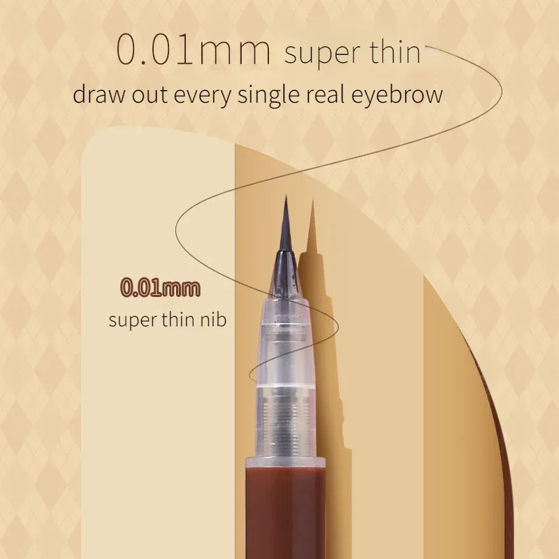 Biya Liquid Eyebrow Pen Altra Thin 0.01mm Waterproof Eyebrow Pencil Sweat-proof and Colorfast Easy To Draw Brown Eyebrow Grey