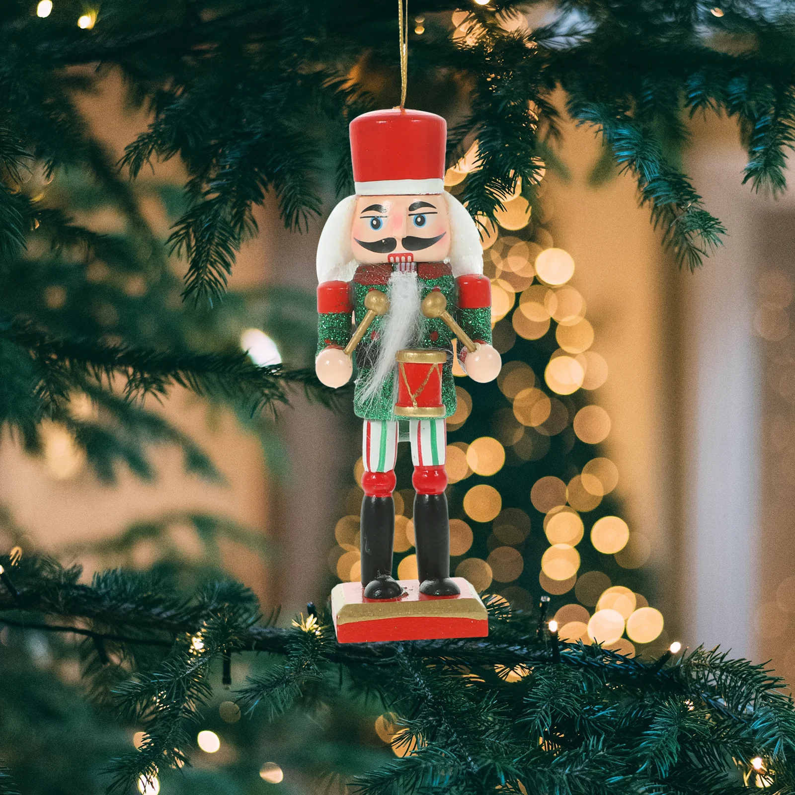 

4Pcs Wooden Nutcracker Ornaments Christmas Decorations Lovely Xmas Nutcracker Figures for Home Party Festival Indoor Decorative