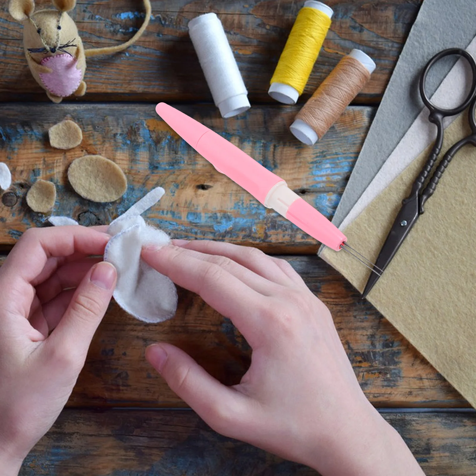 

1Set Three Needle Needle Felting Pen Plastic Metal Tool Ergonomic Grip for DIY Wool Felt Craft Punch Embroidery Tool