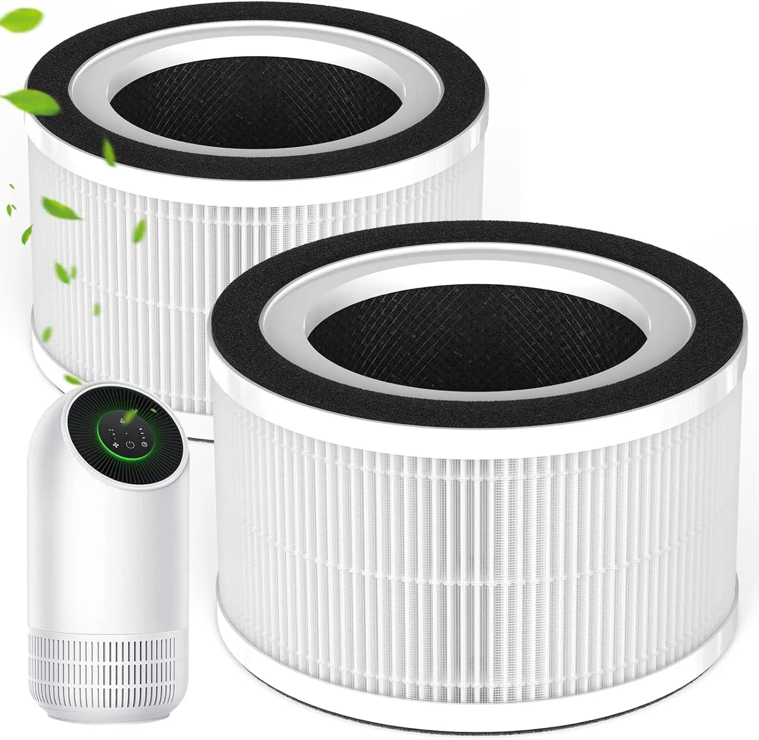 True HEPA Filter Replacement for Afloia Fillo/Halo/Mooka Allo Purifier, 3-in-1 H13 True HEPA, 360° 3-Stage Filtration, 2 Pack