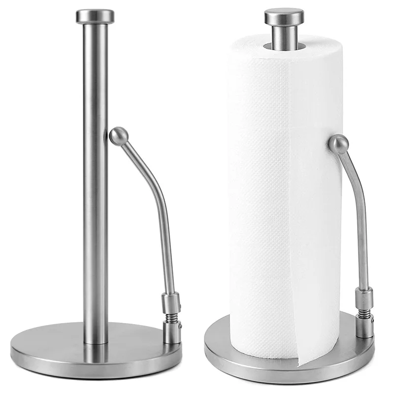 

Stainless Steel Kitchen Paper Towel Rack Roll Paper Shelf Napkin Holder Creative Vertical Cling Film Holder Tissue Organizer