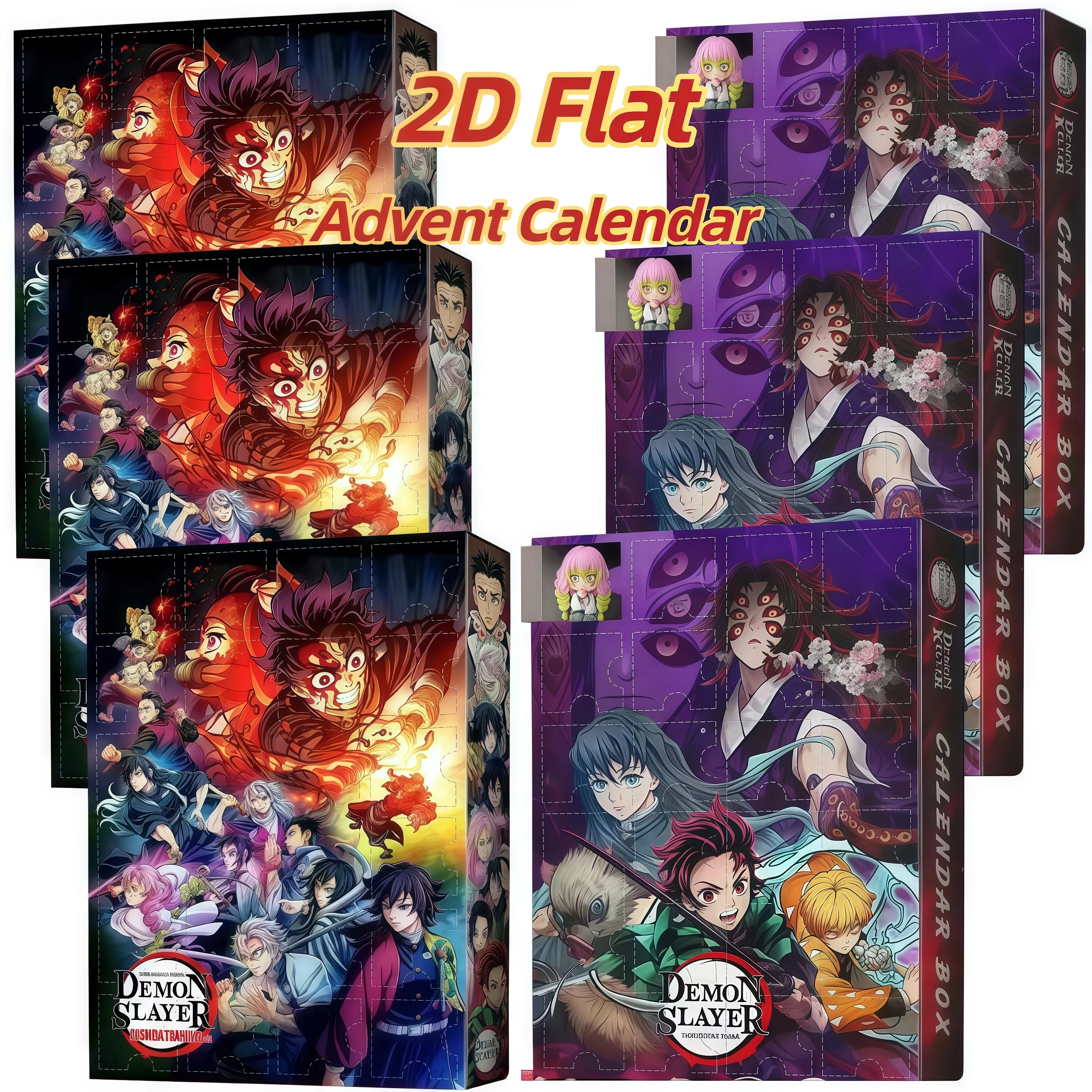 

Calendario Adviento Demon Slayers 2025, calendario cuenta regresiva Navidad, figura 2DAnime, caja sorpresa 24