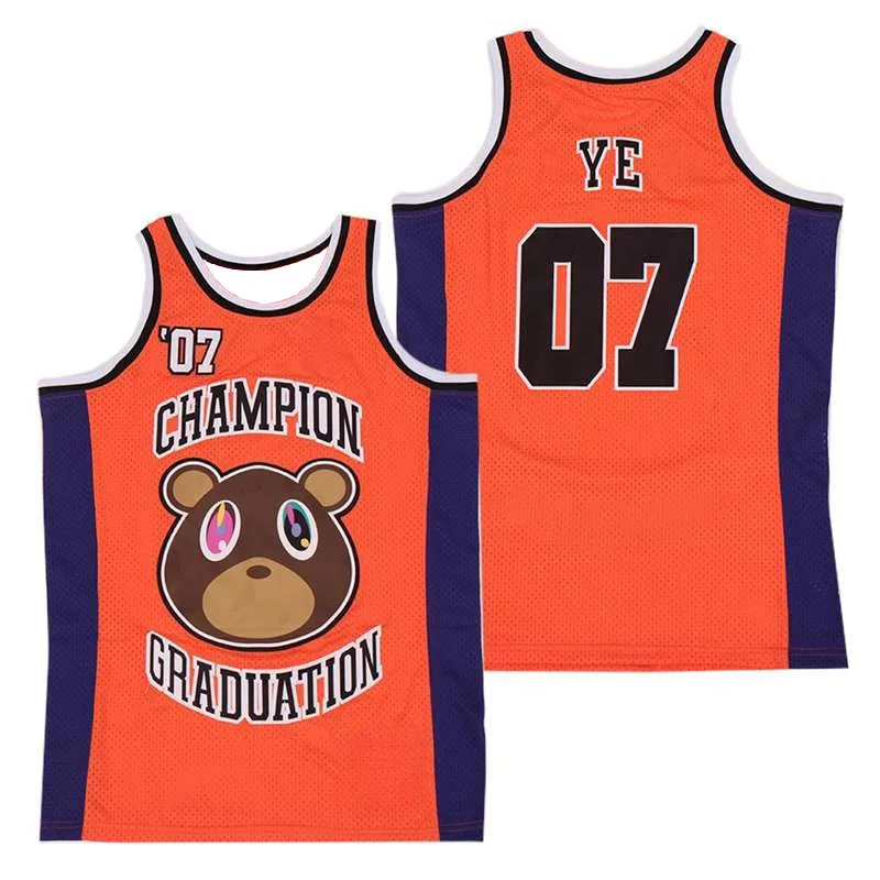 2026 Kanye West Ye Graduation Basketball Jersey Vest HipHop Y2K Sports Fan Streetwear, Loose Top Quick Dry Mesh Shirt Tank Top