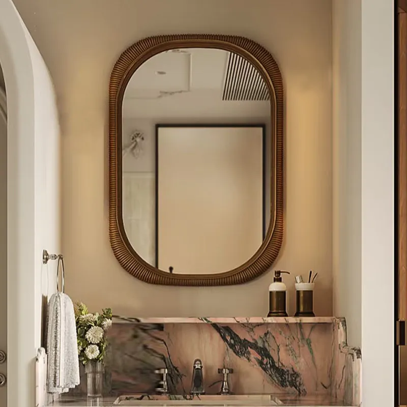 Vintage Makeup Mirror Living Room Bathroom Light Nordic Aesthetic Mirror Dressing Table Vanity Spiegel Wand Home Decorations