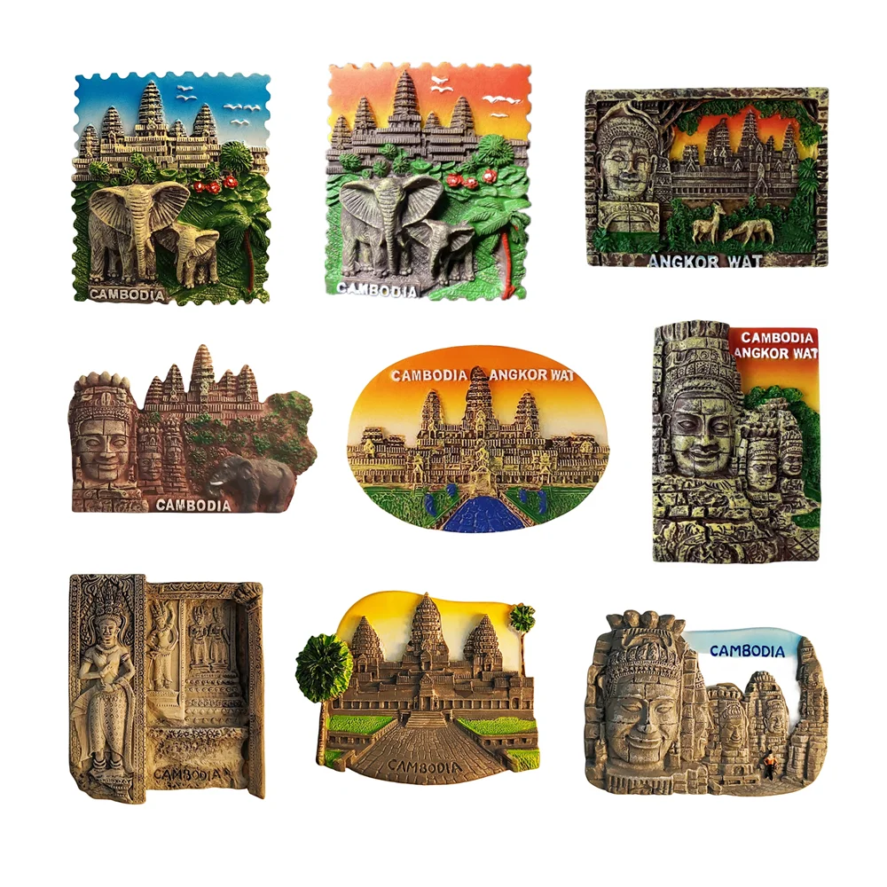 

Asia Cambodia Customs And Culture 3D Refrigerator Magnets Fridge Magnetic Tourist Souvenir Decoration Articles Handicraft Gifts