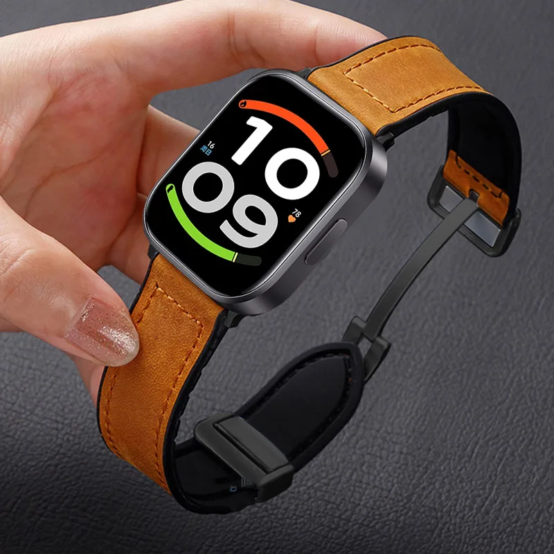 Magnetic Leather+Silicone Strap For Redmi Watch 6 Active/6 Lite/6 5 4 Bracelet Sport Band For Xiaomi Mi Band 10Pro 9 8Pro Correa