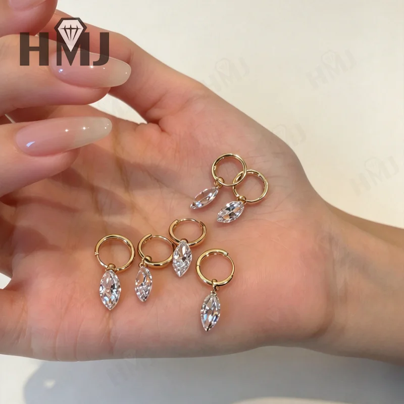 Ohrringe mit im Labor gezüchteten Diamanten, 2 Karat, Marquise-Schliff, DEF, VS, 10 Karat Gold, schlicht, für Geburtstag, Jahrestag, Party, Premium-Schmuck, Geschenke, Charms – Detail 6