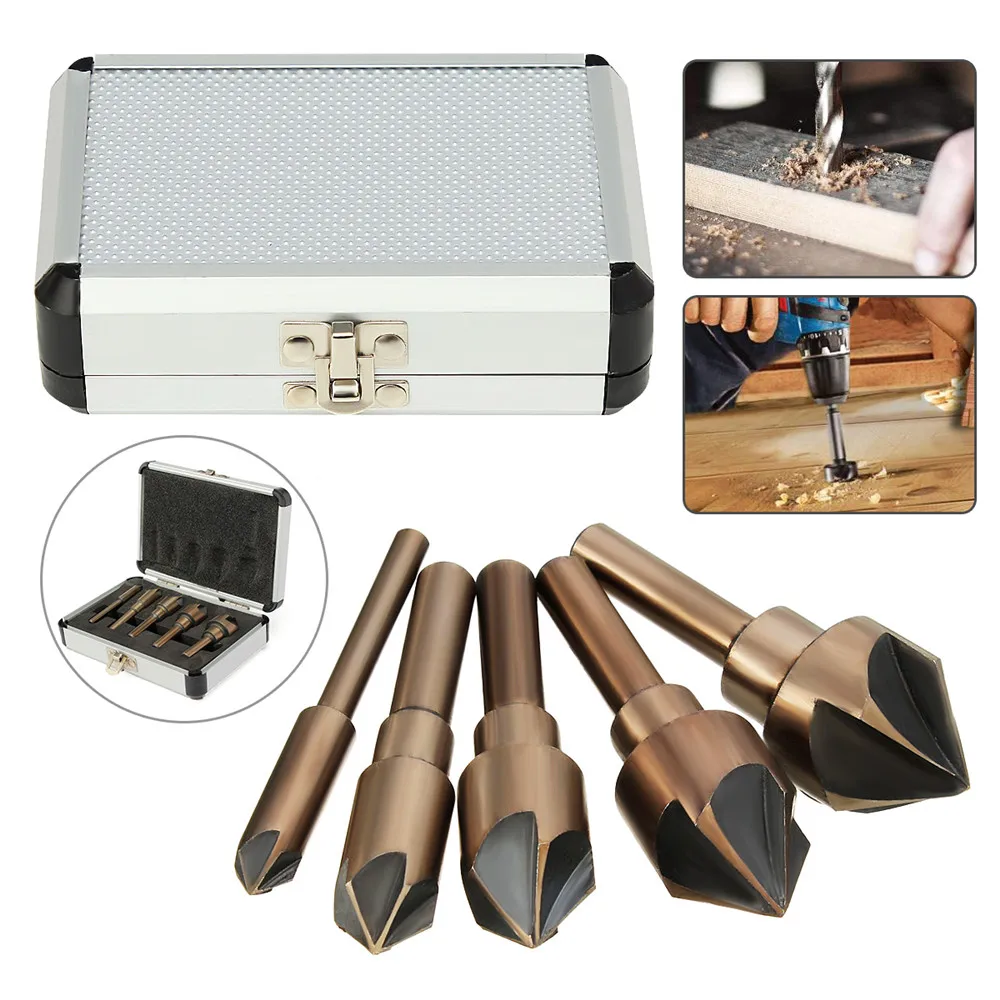 5PCS Countersink Tool Bit Set 1/4