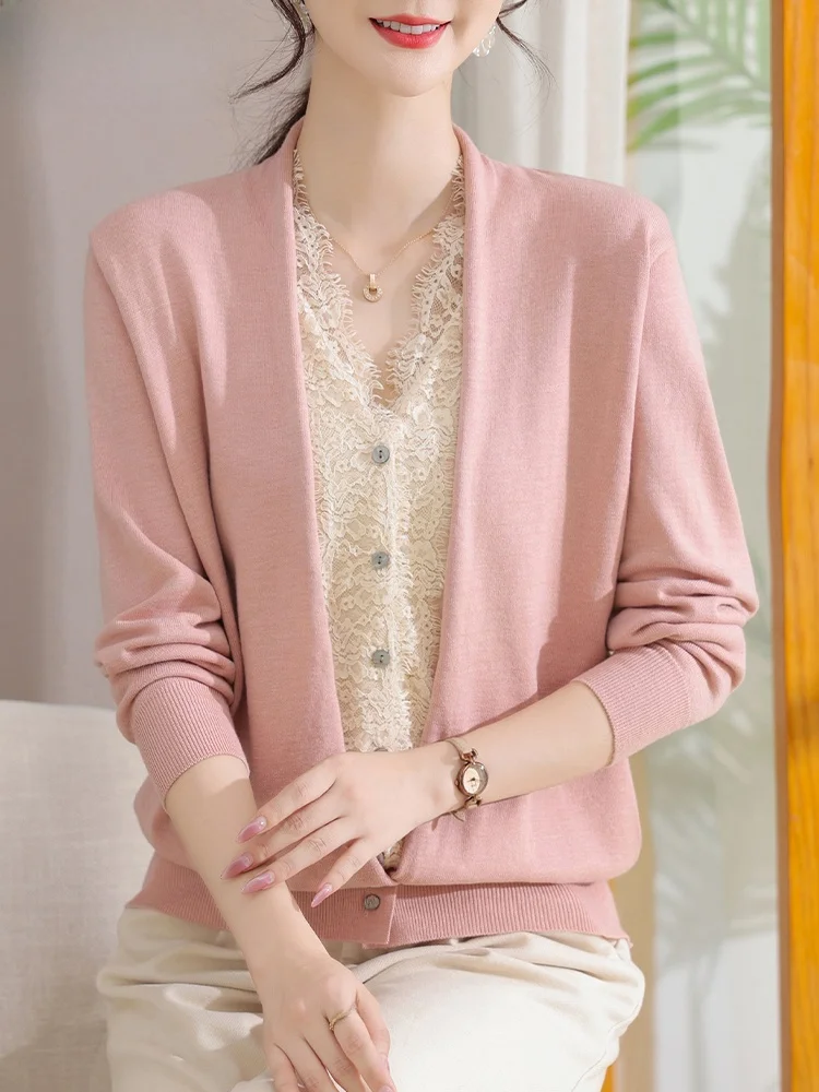 

Модный вязаный базовый топ для молодых мам, осенняя одежда для женщин 40 лет, весенне-осенний топ с эффектом двухслойности