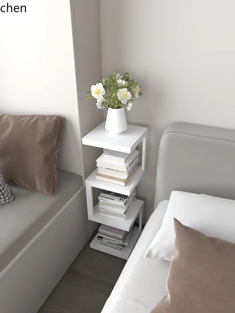 YFY Ultra Narrow Bedside Table Bedroom Small Modern Simple and Light Luxury Iron Storage Cabinet