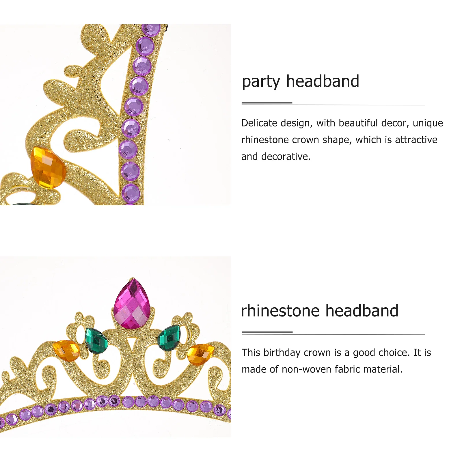 

Birthday Crown Headband Rhinestone Unique Princess Party Hairband Photo Prop Party Headband Hairband