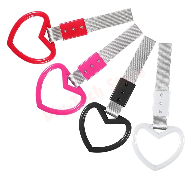 

Car Heart Handle Straps, Decorative Warning Loops Rear Bumper Warning Ring for Car Interior Exterior Decoration