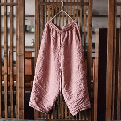 Women Cotton Linen Pants High Waist Loose Oversized Trousers Female Long Casual Solid Color Pants Streetwear Femme Plus Size