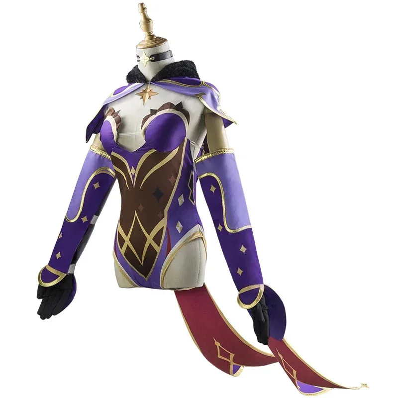 2025 أنيمي لعبة Genshin تأثير منى كوستوم المرأة هالوين كرنفال زي حفلة شعر مستعار تأثيري موحدة فستان مثير #5