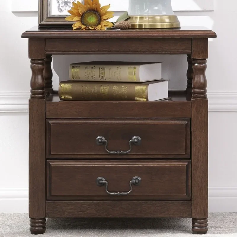 Small American country style all-solid wood bedside table, simple and beautiful furniture edge corner cabinet