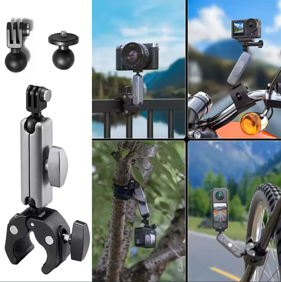 

360° Camera Motorcycle Handlebar Mount Selfie Stick Bicycle Monopod for GoPro Hero Insta360 X5 Dji Osmo Pocket 3/Action 6/Phones