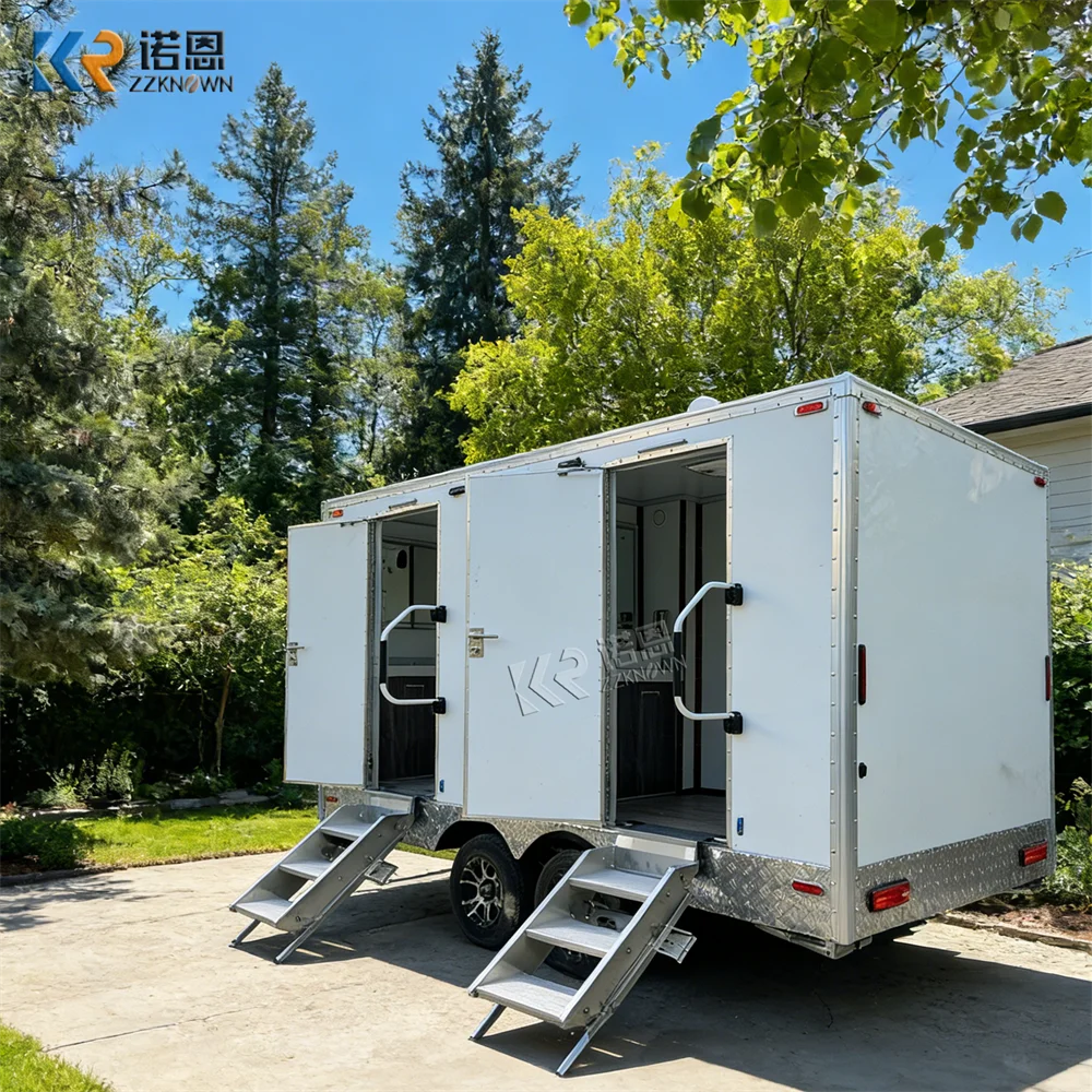 Modern Design Portable Prefab Bathroom Mobile Outdoor Steel Structure Toilet Sandwich Panel Luxury Toilet Trailer For Office Use