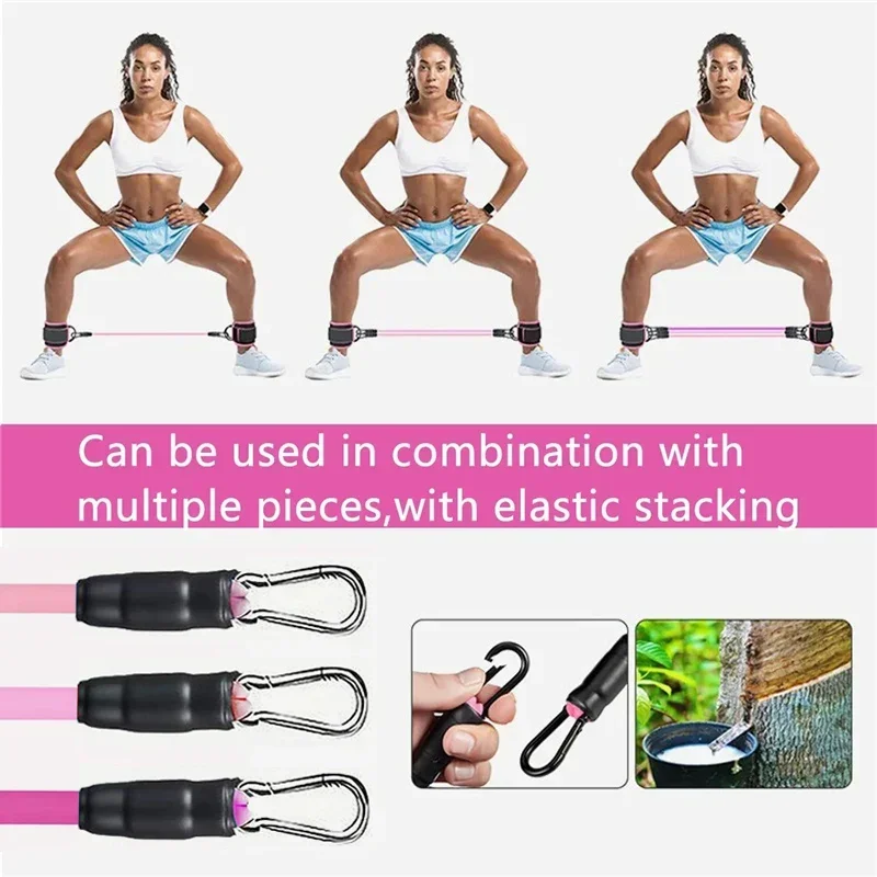 Ankle Straps Resistance Bands Set for Men & Women Fitness Workout Exercise Equipment Ankle Weights Yoga Elastic Fitness Band Gym
