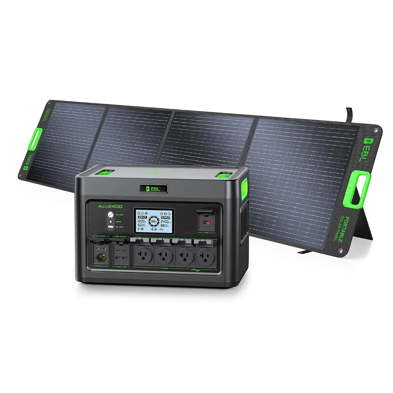 2400W Portable Power Station with 200W Solar Panel (Ship Separately), Customized