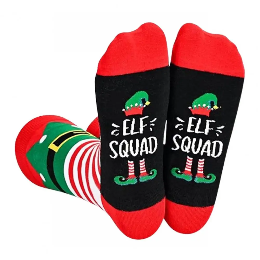 1 Pair Winter Socks Cartoon Snowman Warmth Retention Christmas High-tube Socks Leg Warmer Fall Winter Floor Socks Holiday Gift